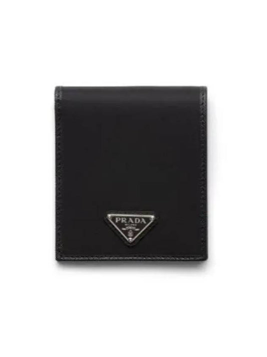 Triangle Logo Re-Nylon Half Wallet Black - PRADA - BALAAN 2