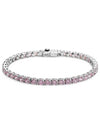 Matrix Round Zirconia Tennis Bracelet Silver Pink - SWAROVSKI - BALAAN 2