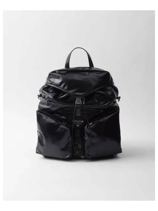 Triangle Logo Leather Backpack Black - PRADA - BALAAN 2