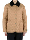 Women's Corduroy Collar Diamond Quilted Jacket Beige - BURBERRY - BALAAN 2