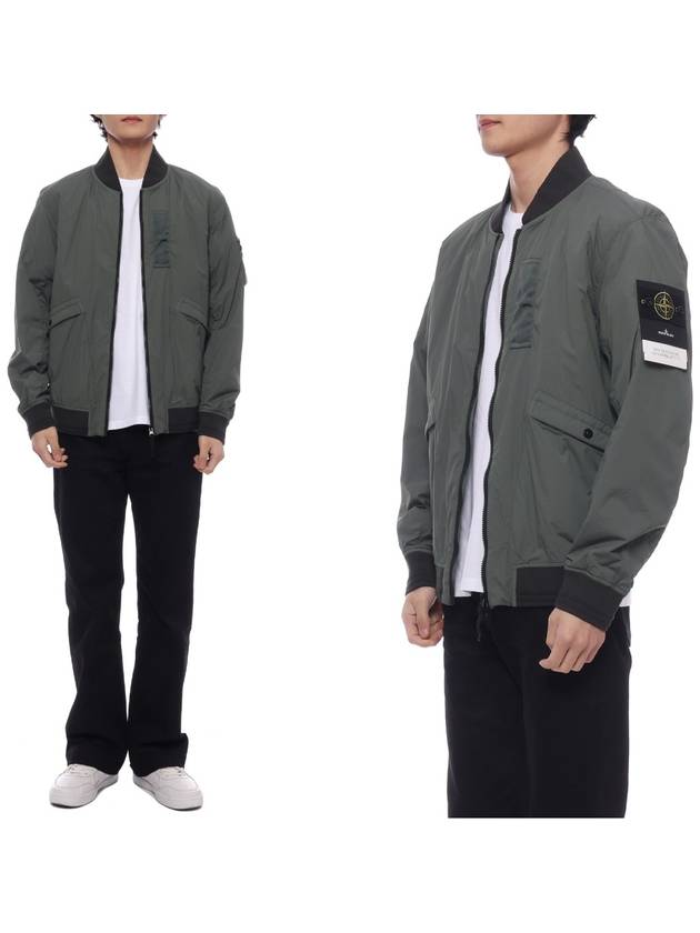 Skin Touch Nylon TC Primaloft Bomber Jacket Musk Green - STONE ISLAND - BALAAN 3