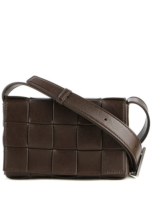 Cassette Intrecciato Small Leather Cross Bag Brown - BOTTEGA VENETA - BALAAN 2