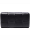 Intrecciato Large Flap Long Wallet Black - BOTTEGA VENETA - BALAAN 5