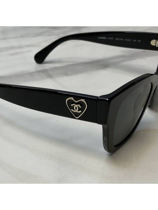 Eyewear Heart Logo Square Sunglasses Black - CHANEL - BALAAN 2