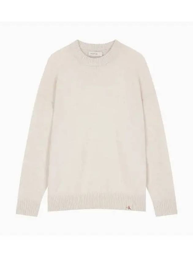 Relax Fit Alpaca Knit Top Light Beige - CALVIN KLEIN - BALAAN 2