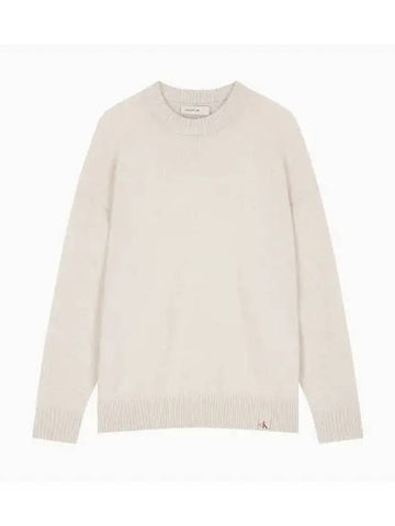 Relax Fit Alpaca Knit Top Light Beige - CALVIN KLEIN - BALAAN 1