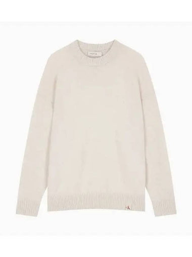 Relax Fit Alpaca Knit Top Light Beige - CALVIN KLEIN - BALAAN 1