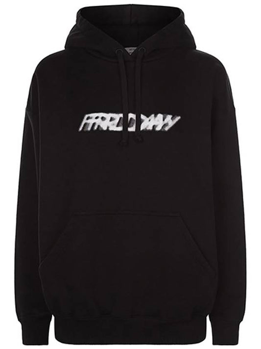 Friday Logo Hooded Top Black - VETEMENTS - BALAAN.