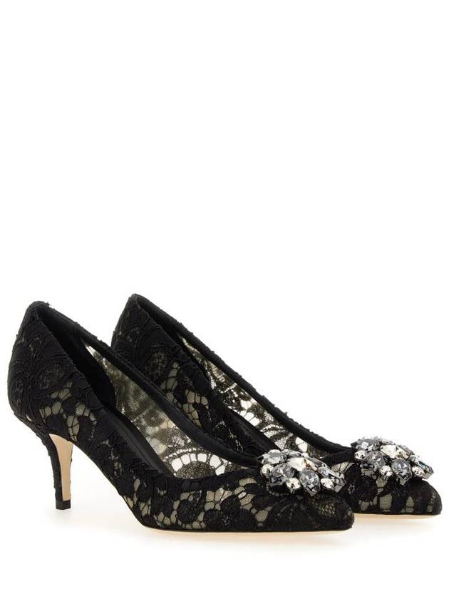 Brooch Lace Rainbow Pumps Heel Black - DOLCE&GABBANA - BALAAN 9