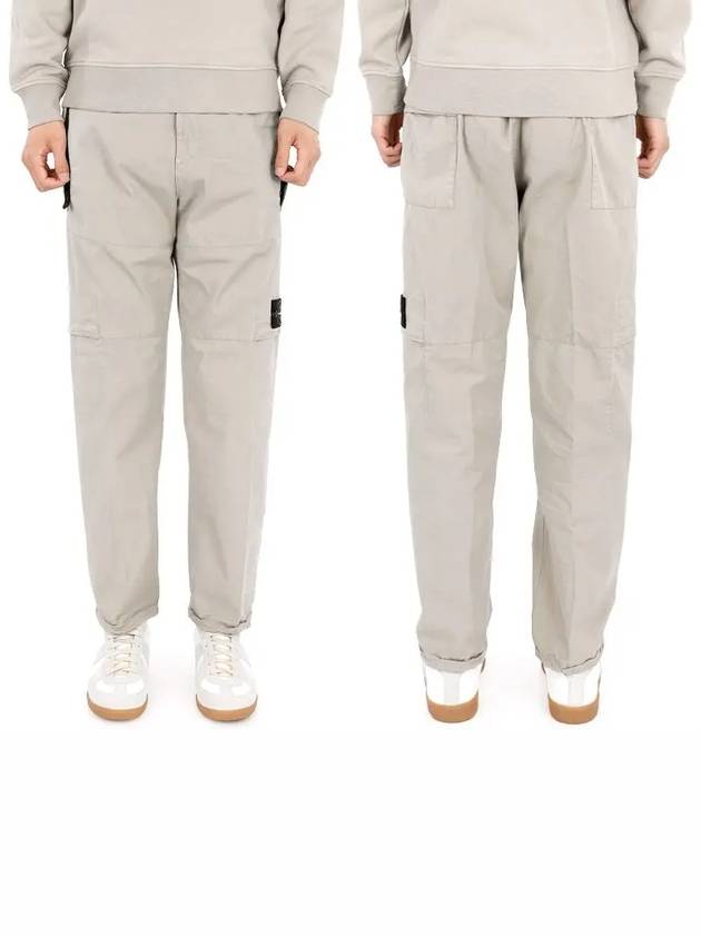 Waffen Patch Supima Cotton Cargo Pants Dove Gray - STONE ISLAND - BALAAN.