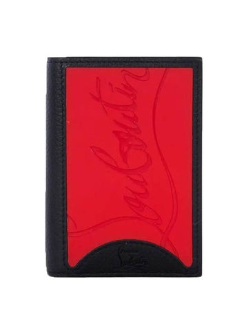 Sifnos Classic Card Wallet Black Red - CHRISTIAN LOUBOUTIN - BALAAN 1