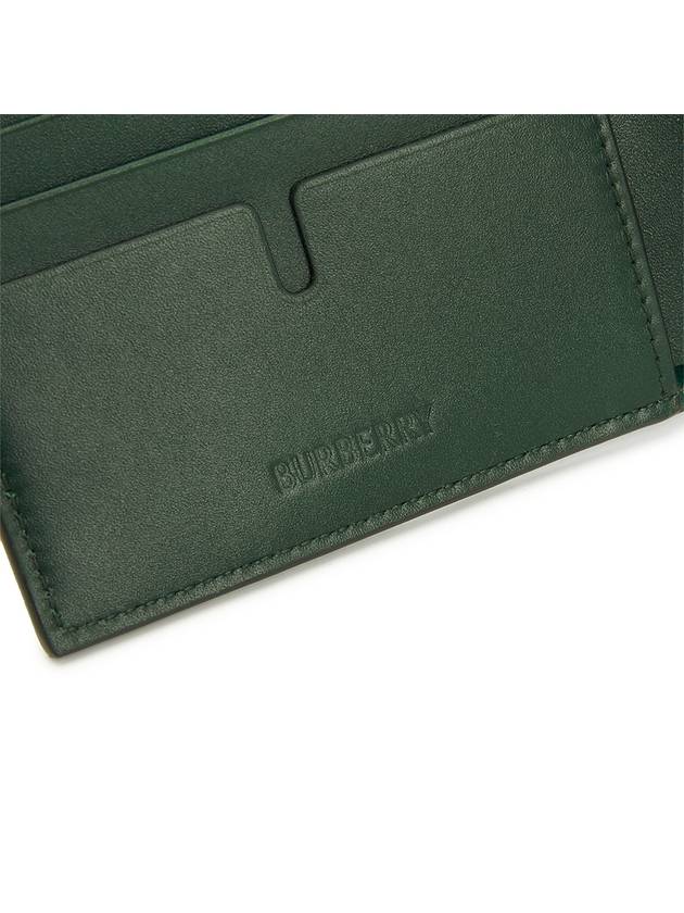 Plaid Check Leather Half Wallet Green - BURBERRY - BALAAN 6