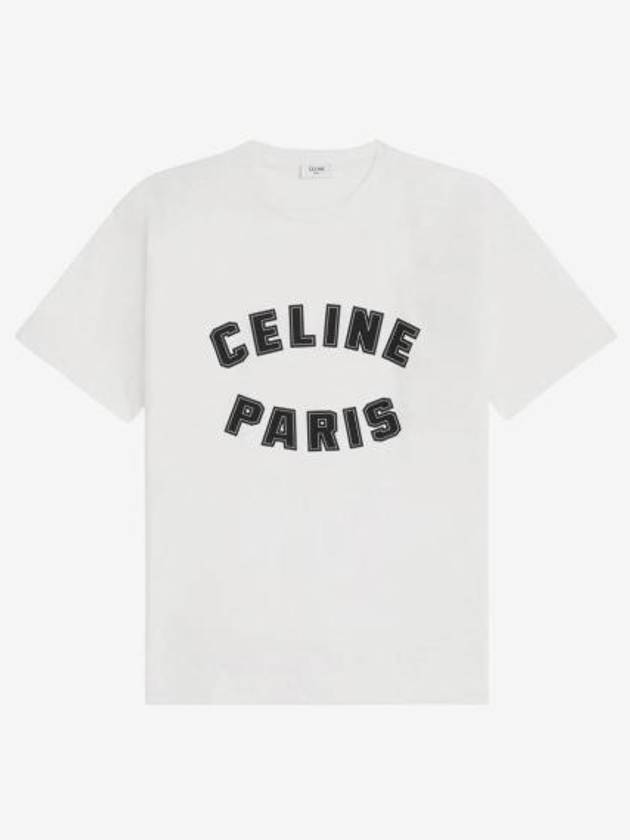 Paris Rouge Cotton Jersey Short Sleeve T-Shirt White - CELINE - BALAAN 2