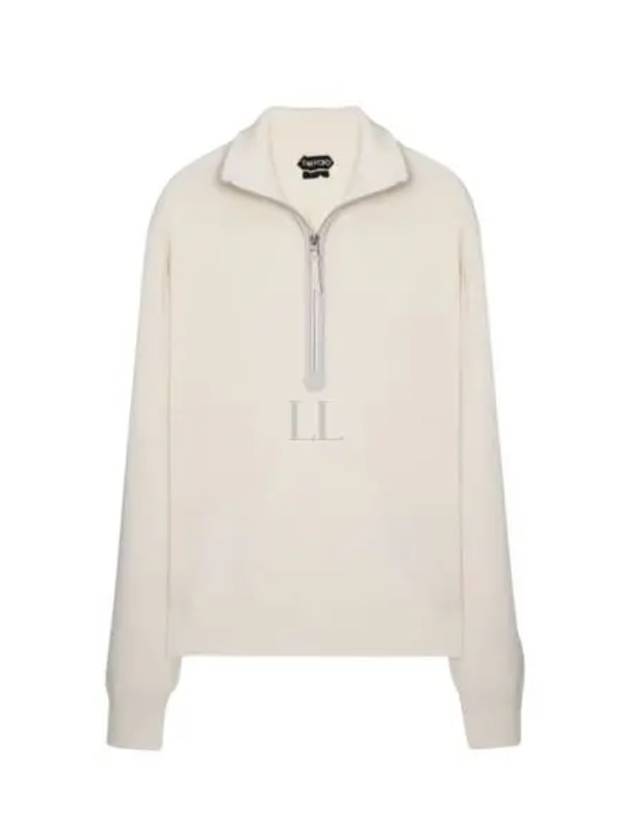 Half Zip Wool Knit Top Beige - TOM FORD - BALAAN 2