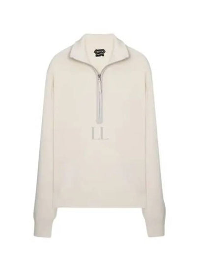 Half Zip Wool Knit Top Beige - TOM FORD - BALAAN 2