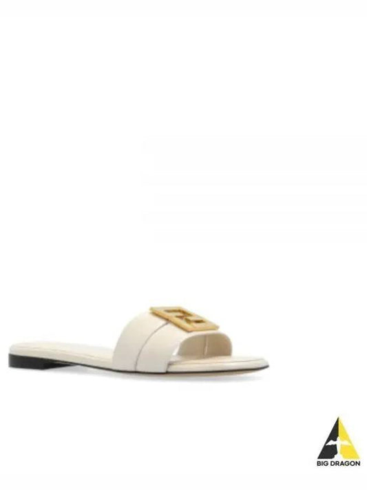 F Fold Leather Sandals White - FENDI - BALAAN 2