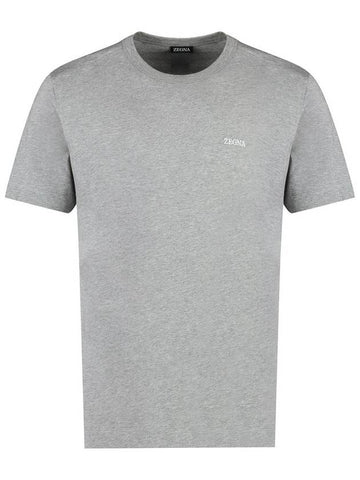 Zegna Logo Cotton T-Shirt - ERMENEGILDO ZEGNA - BALAAN 1