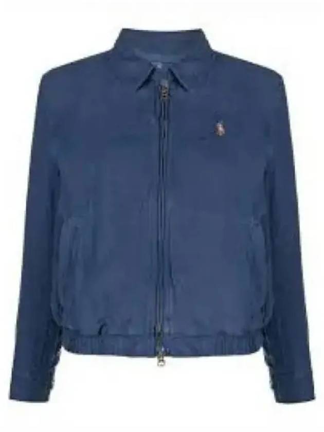 Embroidered Pony Logo Linen Windbreaker Navy - POLO RALPH LAUREN - BALAAN 2