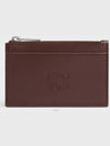 Zipped card holder Triomphe embossed satin calfskin chestnut - CELINE - BALAAN 2