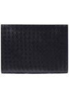 Intrecciato Document Clutch Bag Black - BOTTEGA VENETA - BALAAN 5