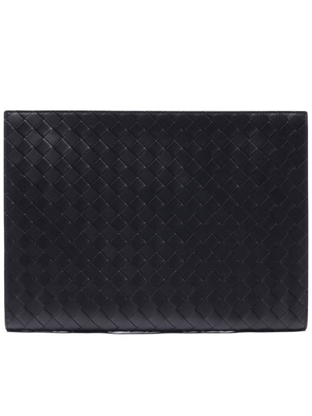 Intrecciato Document Clutch Bag Black - BOTTEGA VENETA - BALAAN 5