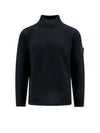 Ghost Piece Mock Neck Virgin Wool Knit Top Black - STONE ISLAND - BALAAN 2