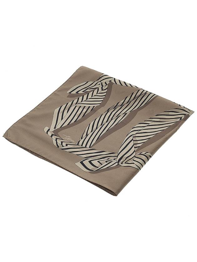 Knot Print Silk Scarf Brown - TOTEME - BALAAN 8