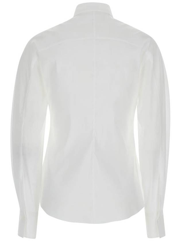 White Shirt With Pointed Collar In Cotton Blend Woman - BRUNELLO CUCINELLI - BALAAN 2