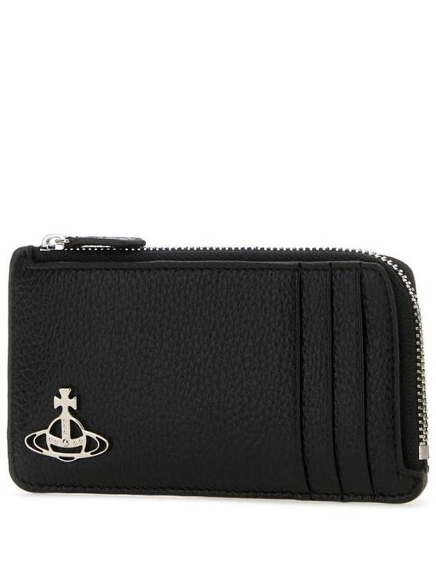 Logo Plaque Zipped Card Wallet Black - VIVIENNE WESTWOOD - BALAAN 3