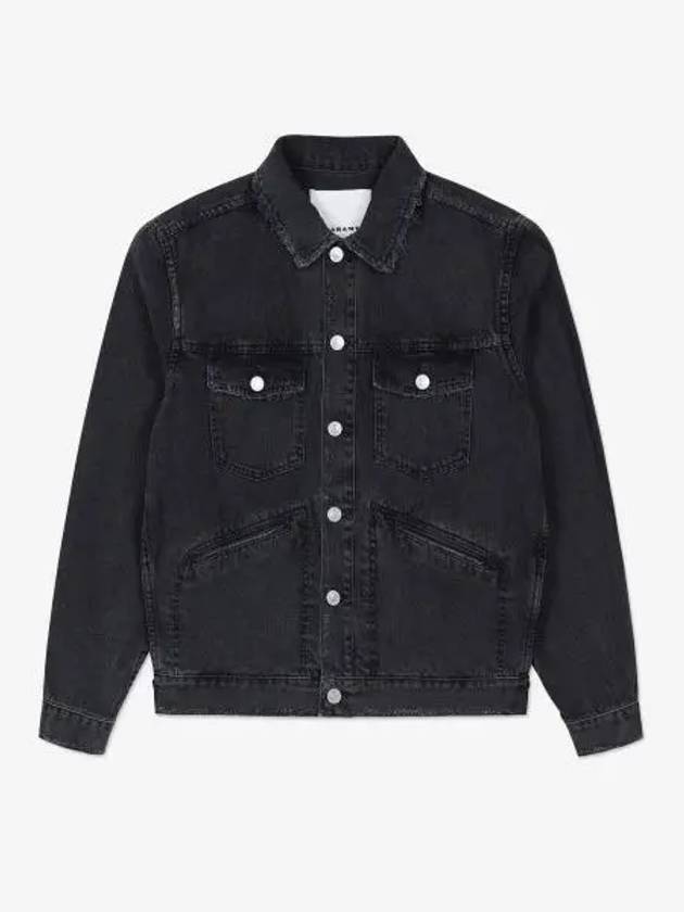 Jango Embroidered Logo Denim Jacket Black - ISABEL MARANT - BALAAN 2