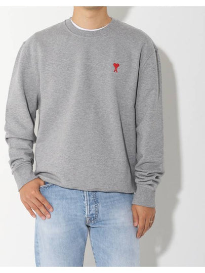 Small Heart Logo Sweatshirt Grey - AMI - BALAAN 2