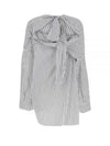 Knotted Poplin Oversized Long Sleeve Shirt White Blue - BALENCIAGA - BALAAN 2