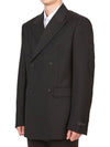 Double Breasted Mohair Wool Jacket Black - PRADA - BALAAN 3