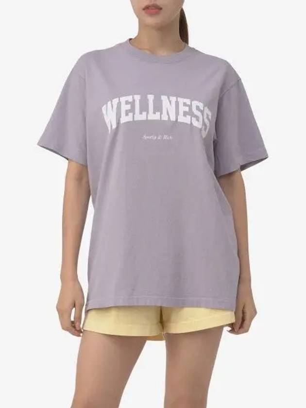 Wellness Logo Print Cotton Short Sleeve T-Shirt Lilac - SPORTY & RICH - BALAAN 2