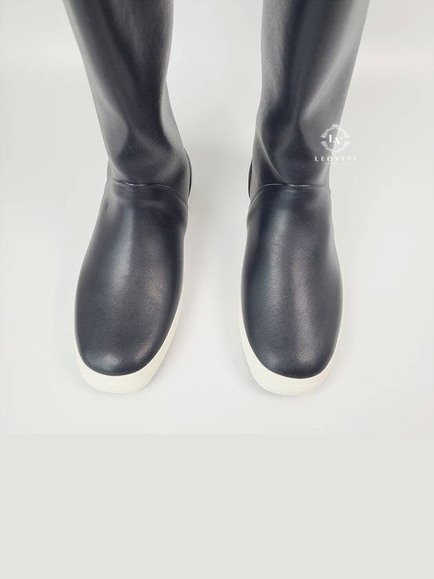 Women's Flat Mid Botes Half Rain Boots Navy - CELINE - BALAAN 5