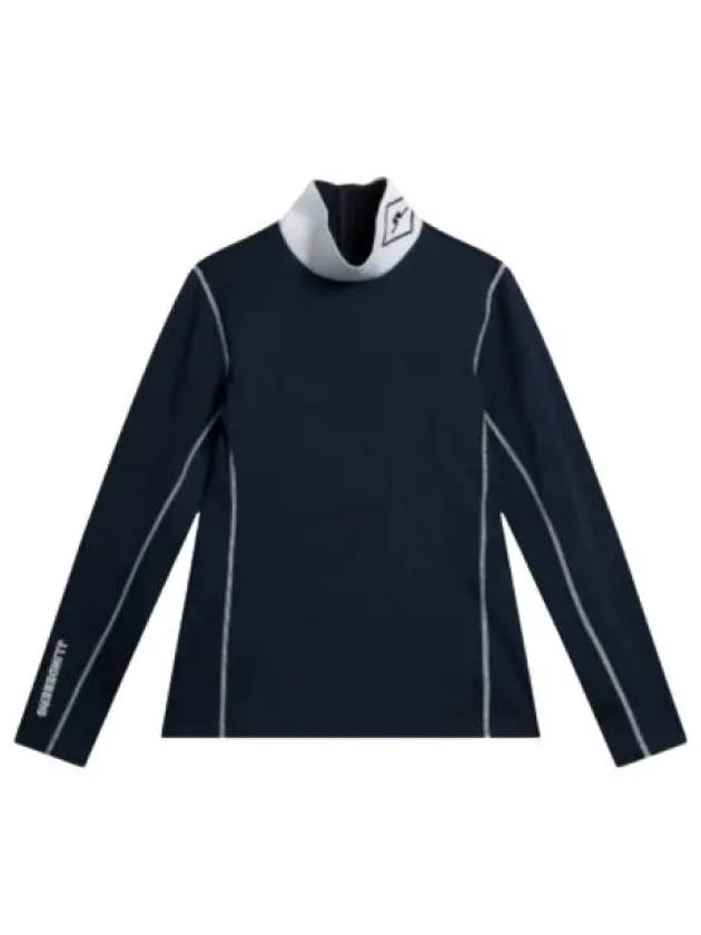 Powderhorn Mid Layer High Neck Long Sleeve T-Shirt Navy - J.LINDEBERG - BALAAN 2