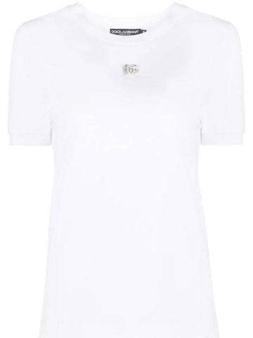 crystal embellished t-shirt F8U08ZG7B3U - DOLCE&GABBANA - BALAAN 1