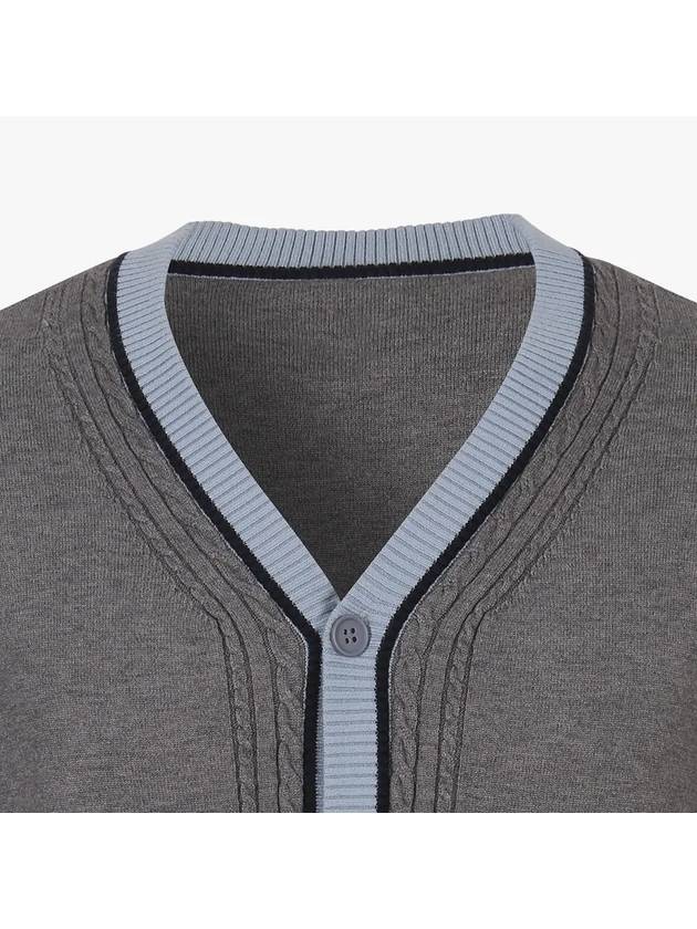 Drew Men s Jacquard Cardigan DM47KC32 GREY - DRUH GOLF - BALAAN 3