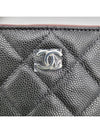 Silver logo grained calfskin clutch bag black - CHANEL - BALAAN 7