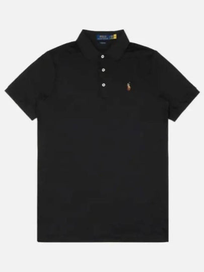 Embroidery Pony Logo Cotton Short Sleeve Polo Shirt Black - POLO RALPH LAUREN - BALAAN 2