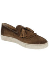 Suede Tassel Loafer Camel - SANTONI - BALAAN 1