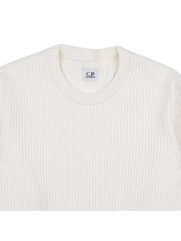 Men's Lens Detail Crew Neck Knit Top White - CP COMPANY - BALAAN 4