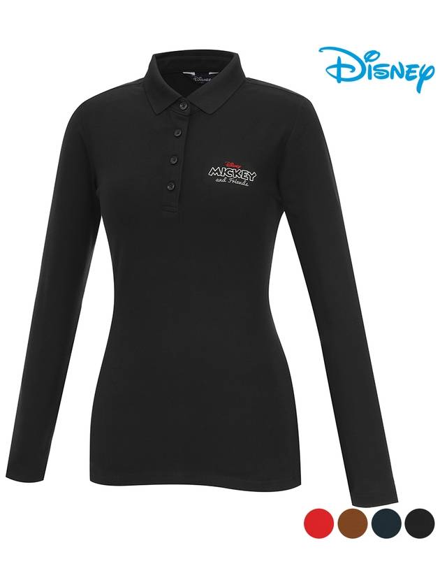 Women s collar pattern t shirt DL4LTS090 - DISNEY GOLF - BALAAN 3