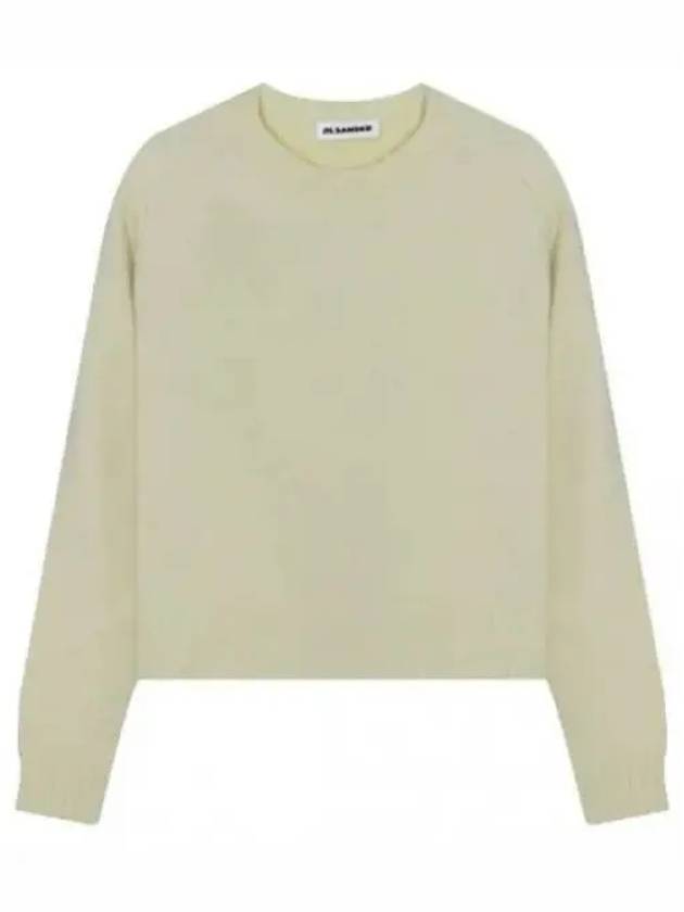 Crew Neck Merino Wool Knit Top Light Pastel Green - JIL SANDER - BALAAN 2