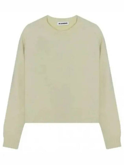 Crew Neck Merino Wool Knit Top Light Pastel Green - JIL SANDER - BALAAN 2