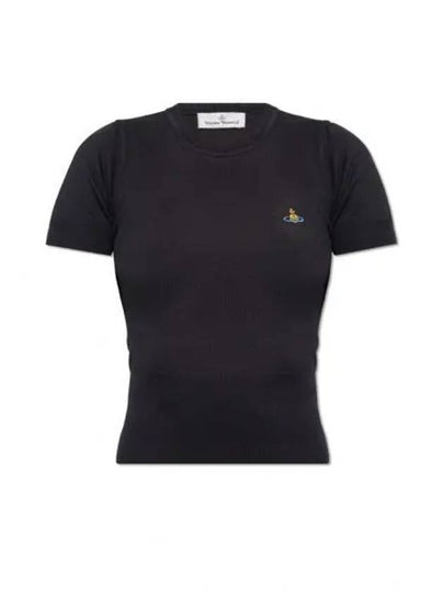 ORB Logo Short Sleeve Knit Top Black - VIVIENNE WESTWOOD - BALAAN 2