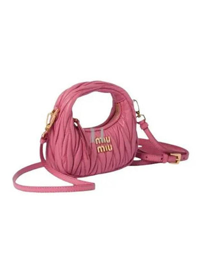 Wander Matelasse Micro Nappa Leather Hobo Mini Bag Begonia Pink - MIU MIU - BALAAN 2