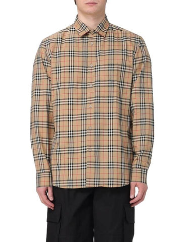 Checked long sleeve shirt brown - BURBERRY - BALAAN 1