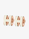 Mini Pop H Earring Rose Gold & Blanc - HERMES - BALAAN 2