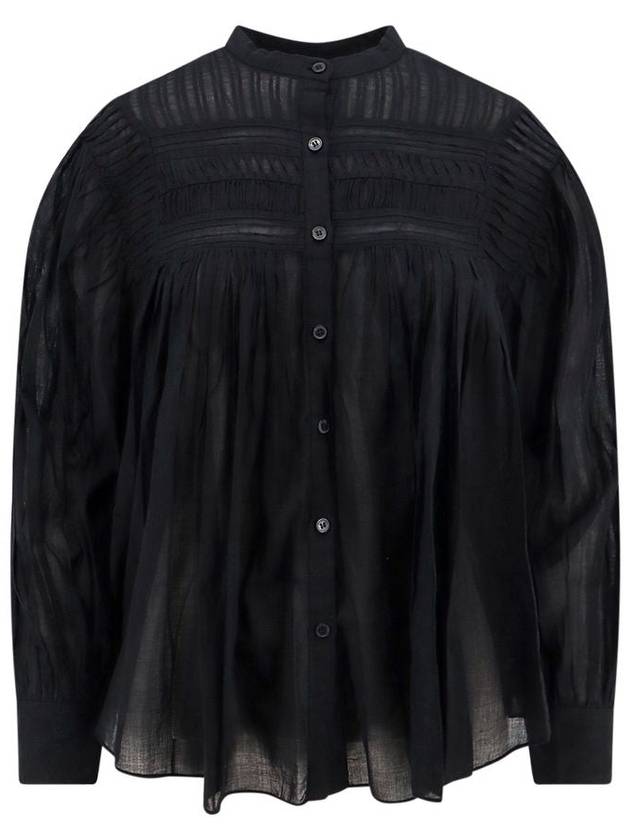 Plalia Cotton Blouse Black - ISABEL MARANT ETOILE - BALAAN 2